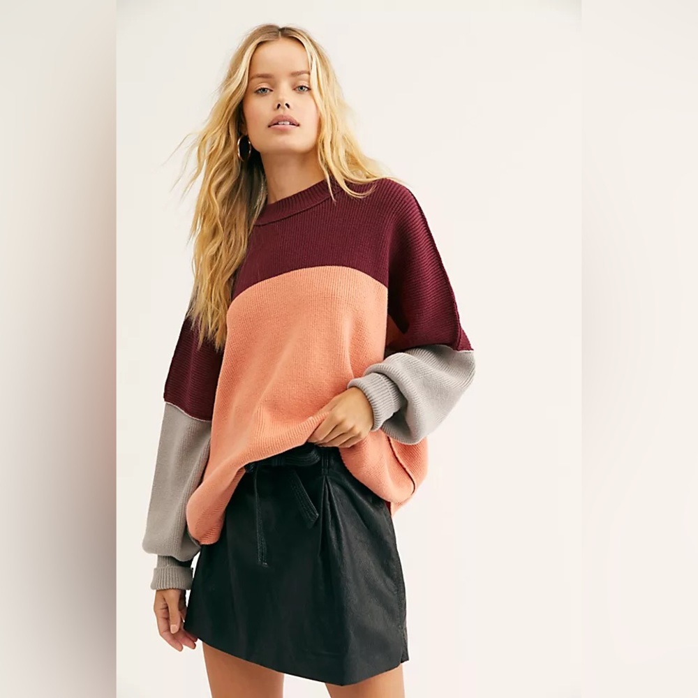 Free People Easy Street Colour Block Sweater